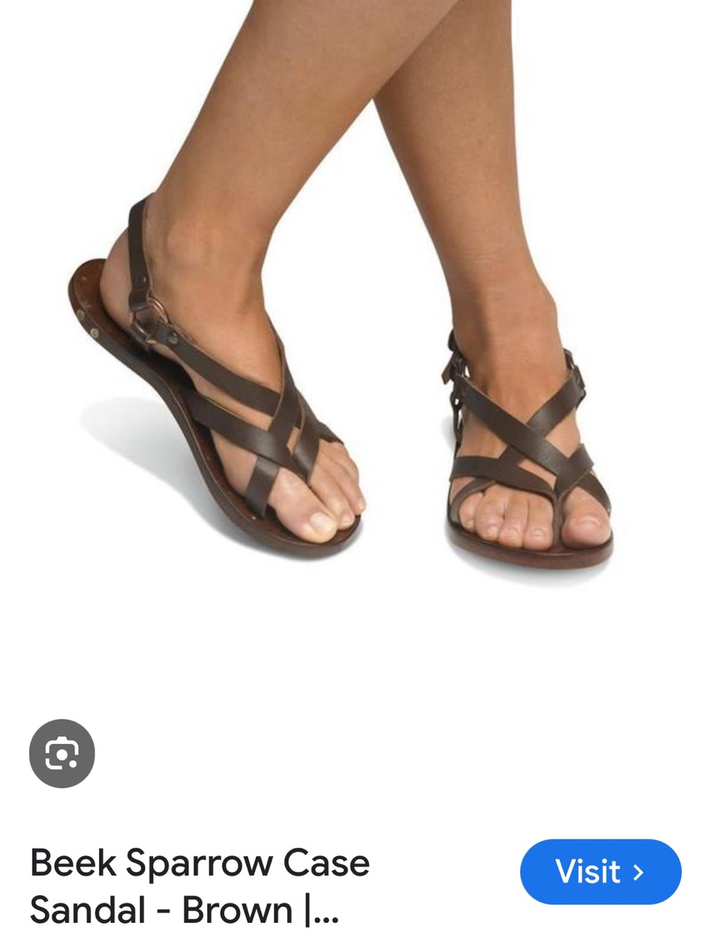 beek Sparrow Brown Crisscross Leather Slingback Sandal